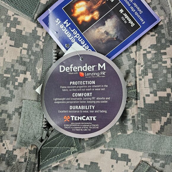 Defender M Men's Size Lrg Flame Resistant Camo BDU Full Zip Army Military Jacket - Picture 9 of 16